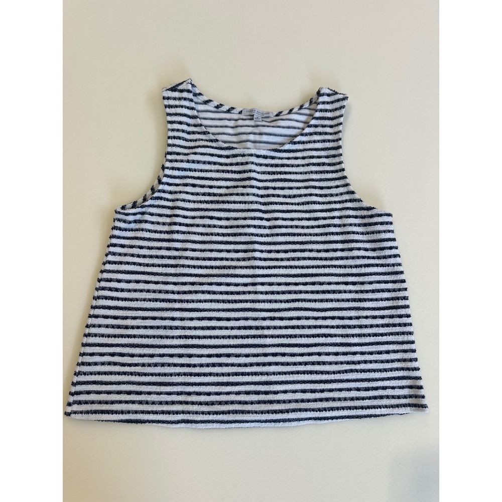 Green‎ Envelope LA Striped Knit Tank Top Navy Blue White M Nautical Summer Chic